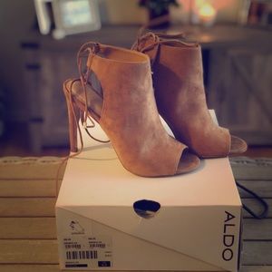 Lace up Peep Toe Booties